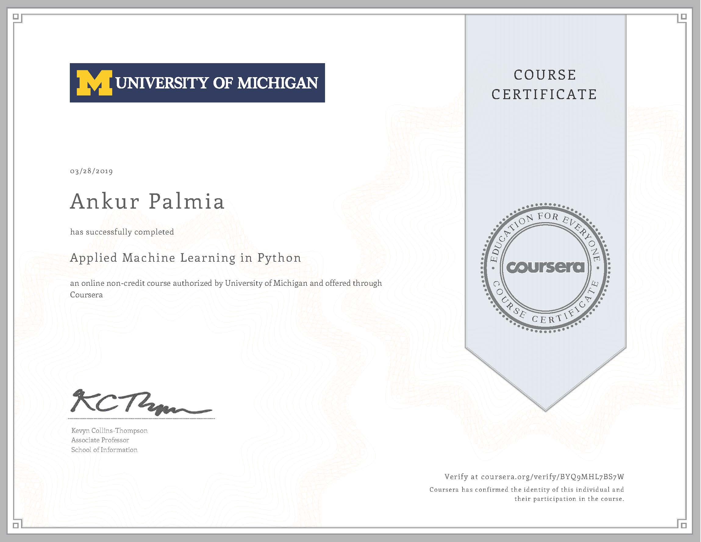 Applied Machine Learning in Python